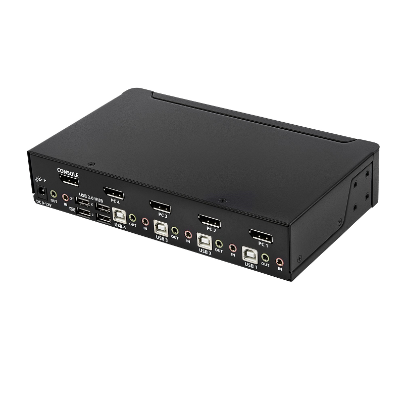 StarTech SV431DPUA2 4 Port DisplayPort KVM Switch w/Integrated USB 2.0 Hub & Audio